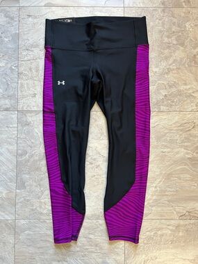 Under Armour compression Leggings with Purple Zebra Side Panels high-rise